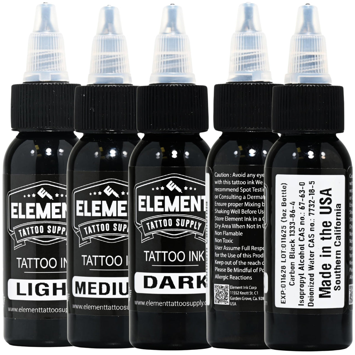 Bouteille d'encre greywash avec étiquette détaillée