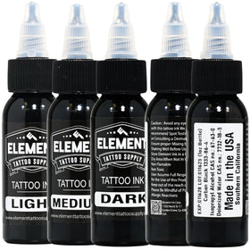 Bouteille d'encre greywash avec étiquette détaillée
