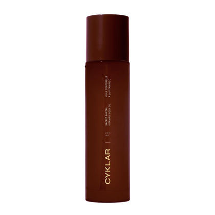 Bouteille d'huile corporelle vitaminée C CYKLAR 4,2 oz avec parfum Santal Sacré