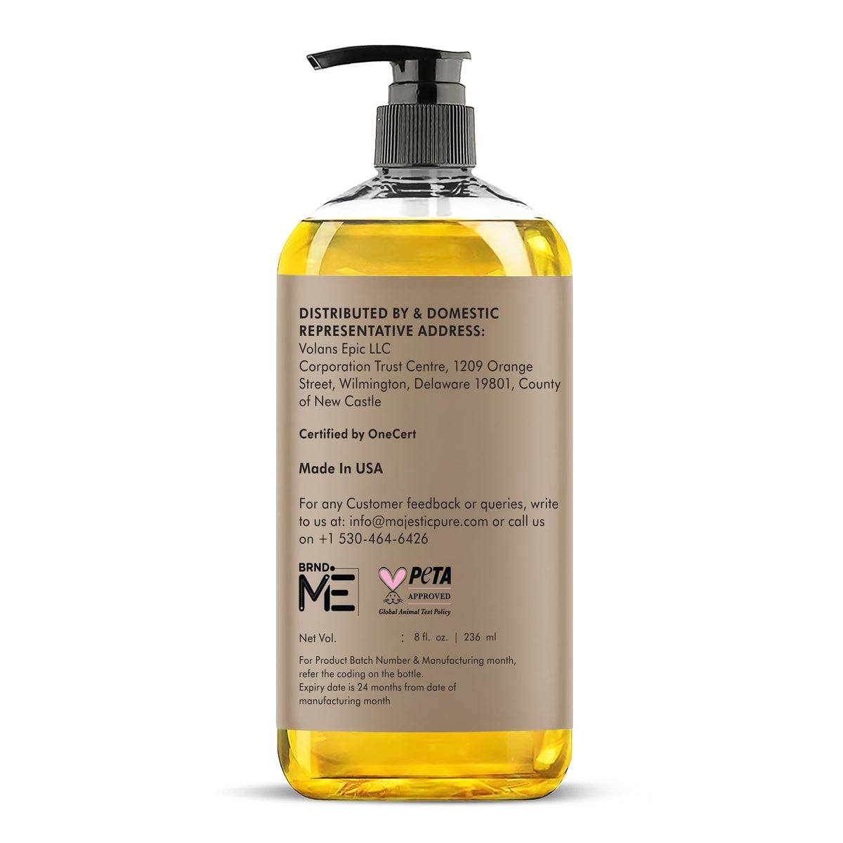 Bouteille d'huile de ricin dans un cadre de beauté