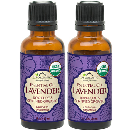 Bouteille d'huile essentielle de lavande US Organic 30 ml vue de face