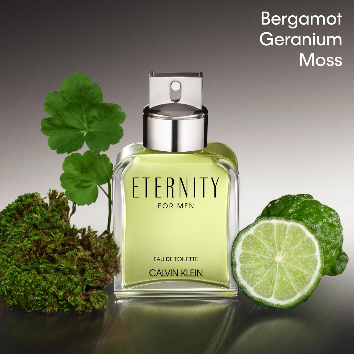 Bouteille de Calvin Klein Eternity avec étiquette visible