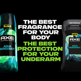 Bouteille de déodorant AXE Aqua Bergamot avec étiquette visible