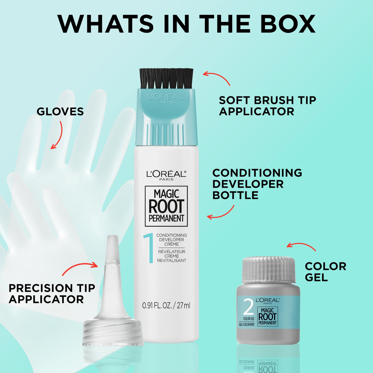 Bouteille de développeur et gel colorant L'Oreal Paris