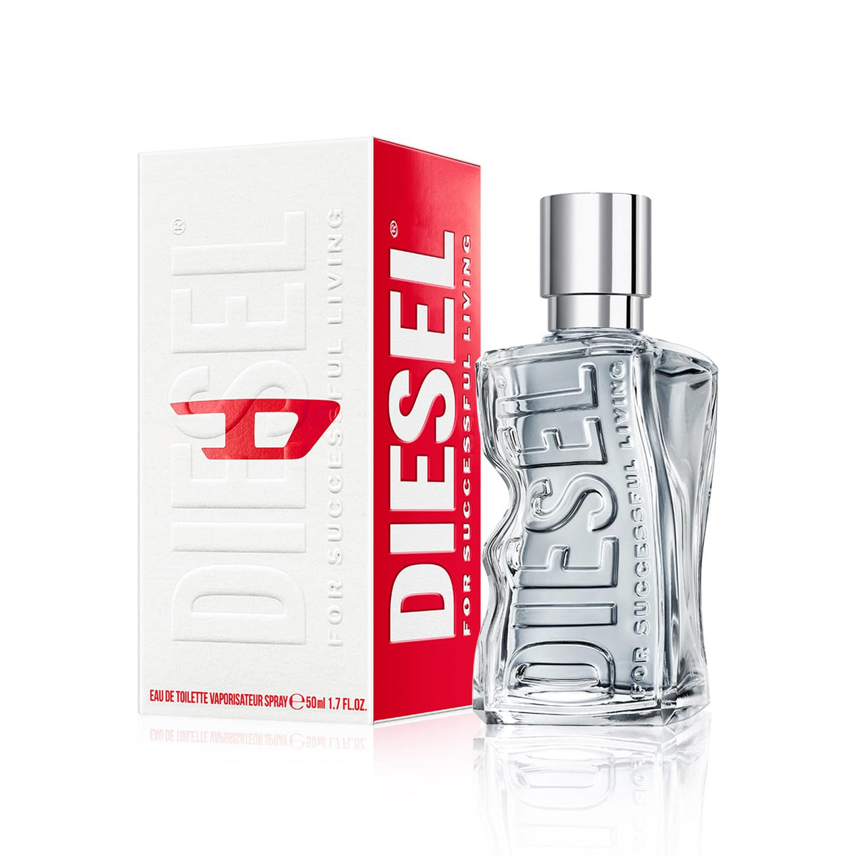 Bouteille de Diesel D avec des éléments naturels autour