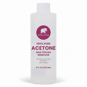 Bouteille de dissolvant d'ongles ella+mila 100% pure acétone 236ml vue de face
