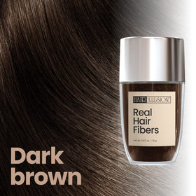Bouteille de fibres de cheveux Hair Illusion ouverte avec fibres visibles