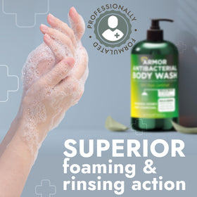 Bouteille de Gel Douche Antibactérien Terramed avec son étiquette