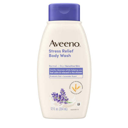 Bouteille de gel douche Aveeno apaisant 355 ml parfum lavande vue avant