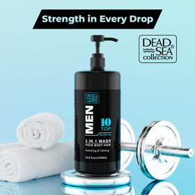 Bouteille de gel douche Dead Sea Collection 3-en-1 avec pompe