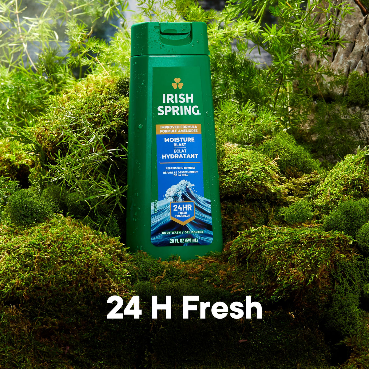 Bouteille de gel douche Irish Spring 590 ml avec bouchon anti-fuite