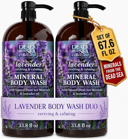 Bouteille de gel douche lavande Dead Sea Collection vue de face