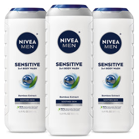Bouteille de gel douche NIVEA MEN Sensible 3-en-1 vue de face