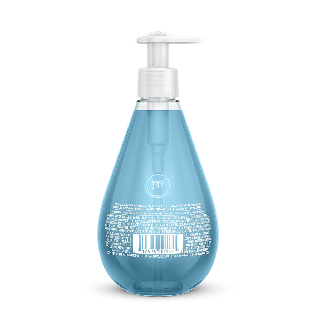 Bouteille de gel lavant mains Method vue de côté