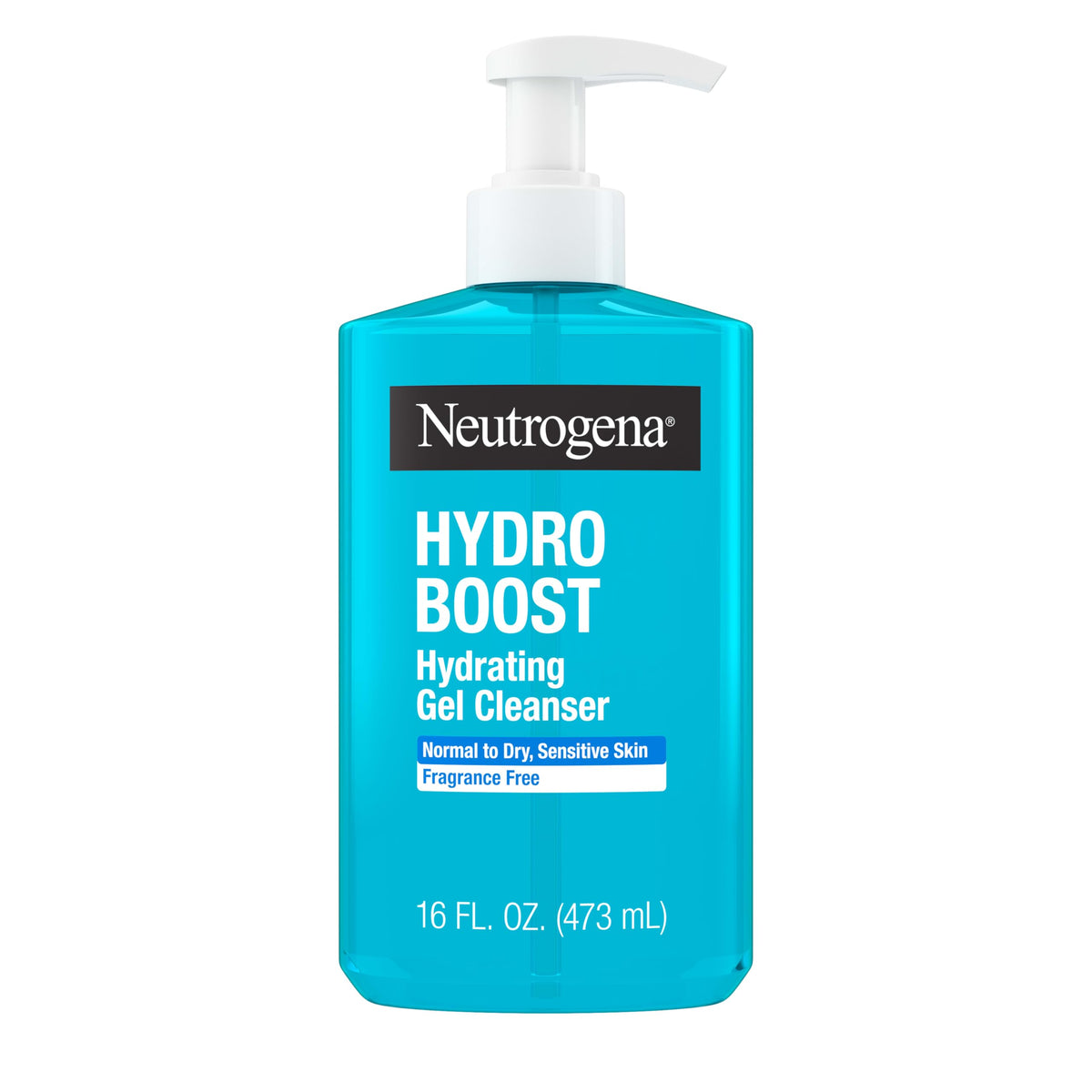 Bouteille de gel nettoyant visage Neutrogena Hydro support 16 Fl Oz vue de face
