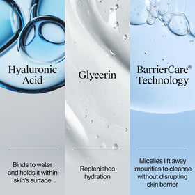 Bouteille de gel nettoyant visage Neutrogena Hydro support avec étiquette