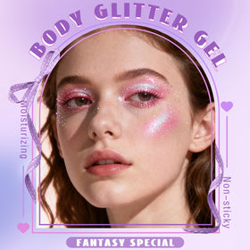 Bouteille de gel pailleté HOSAILY rose avec applicateur roll-on