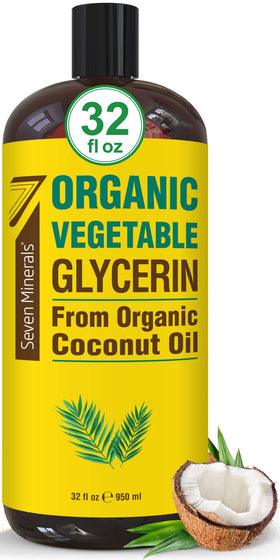 Bouteille de glycérine végétale bio Seven Minerals 32 fl oz vue de face