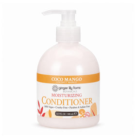 Bouteille de l'après-shampoing Coco Mango Ginger Lily Farms vue de face