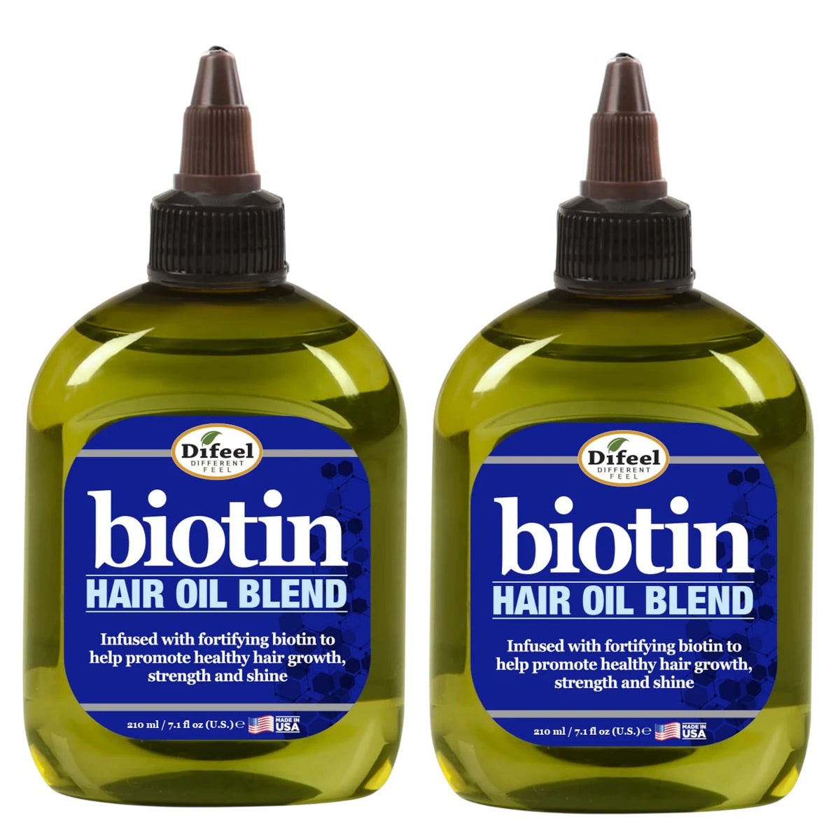 Bouteille de l'huile de cheveux Difeel Biotine 210 ml vue de face