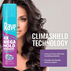 Bouteille de laque coiffante rave 4X Mega avec pulvérisateur