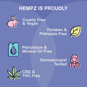 Bouteille de lotion Hempz Lavande et Camomille sur une serviette douce