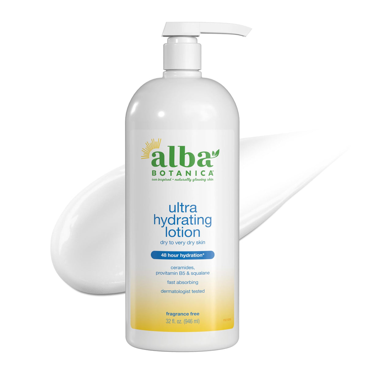 Bouteille de lotion hydratante Alba Botanica 32 oz vue de face