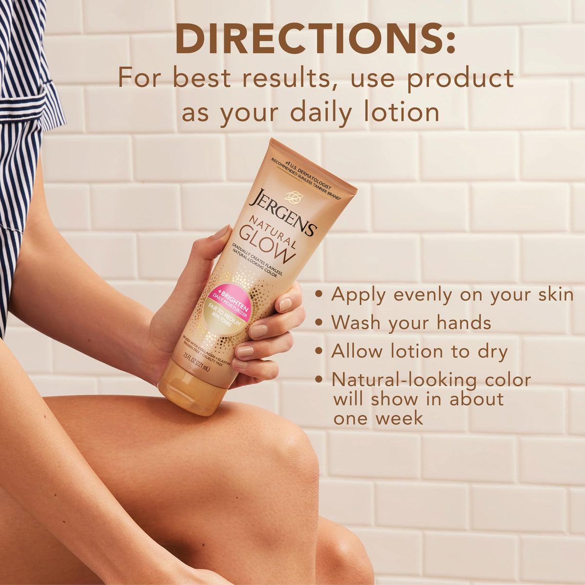 Bouteille de lotion Jergens sur une surface en bois