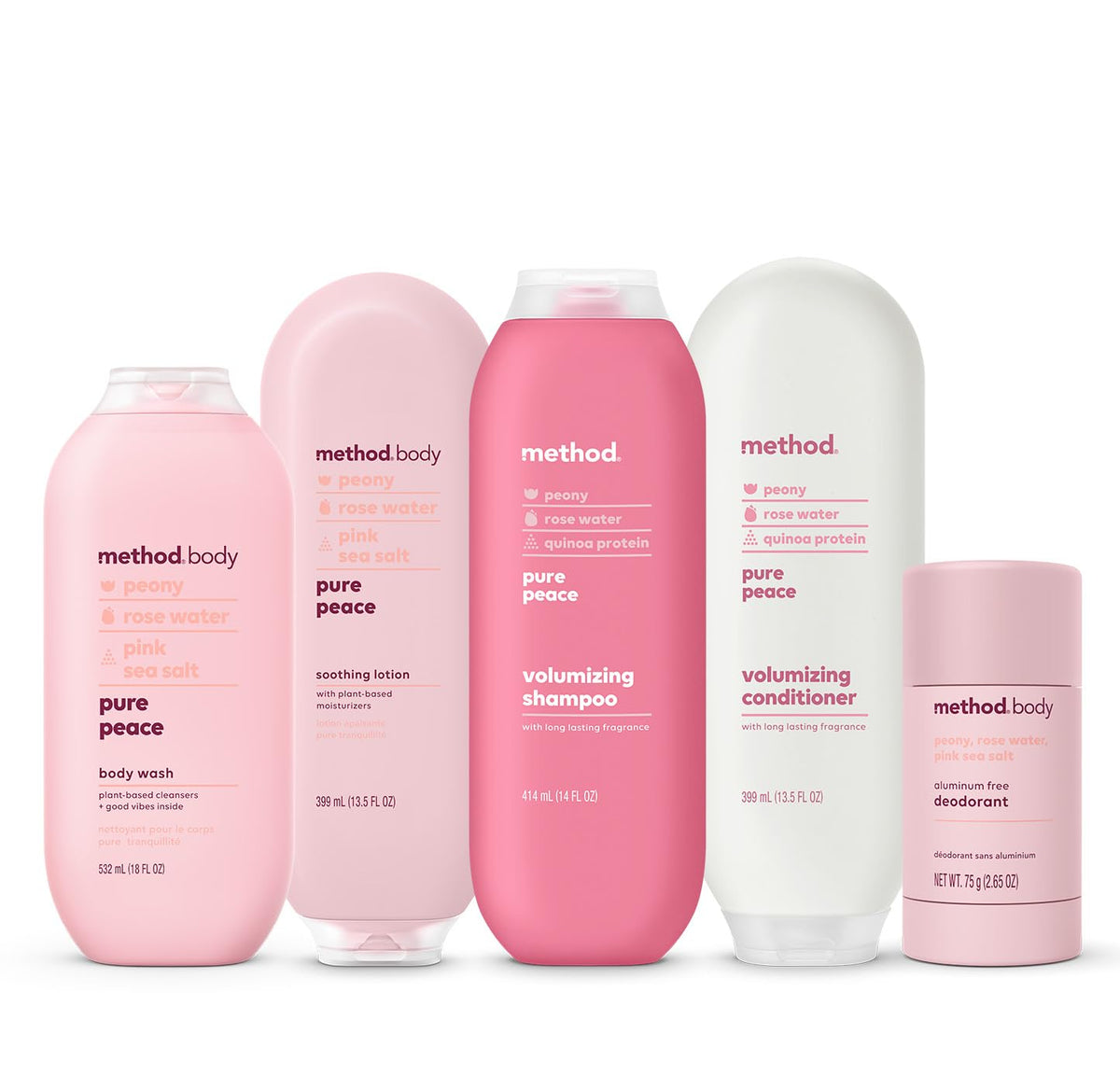 Bouteille de lotion Method Pure Peace avec fleurs