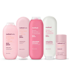 Bouteille de lotion Method Pure Peace avec fleurs