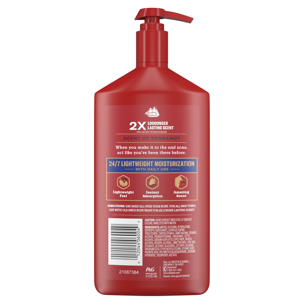 Bouteille de lotion Old Spice avec des éléments de soin pour le corps