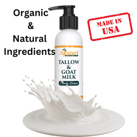 Bouteille de Lotion Tallow & Lait de Chèvre ouverte