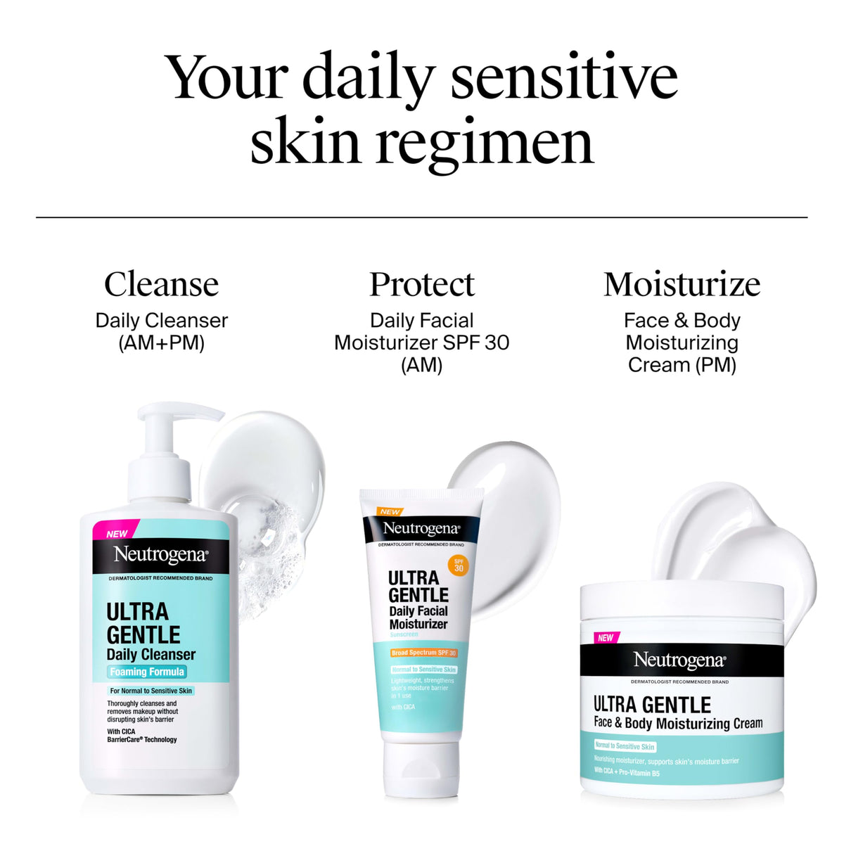 Bouteille de nettoyant Neutrogena sur un comptoir de salle de bain