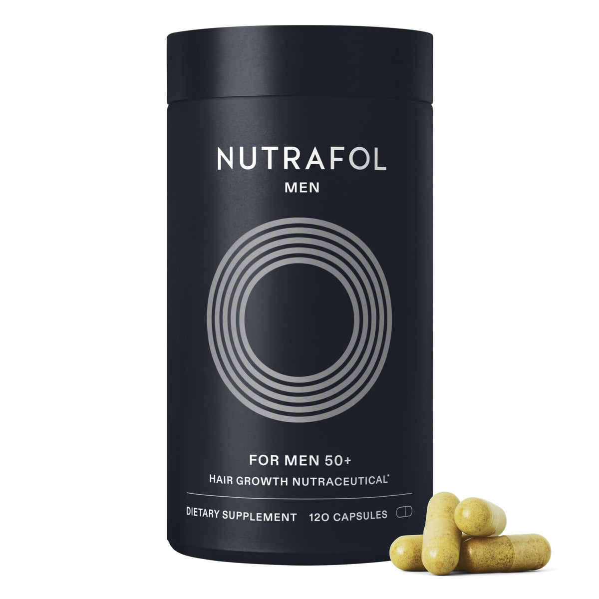 Bouteille de Nutrafol Compléments Capillaires 50+ pour Hommes, vue de face