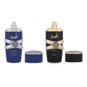 Bouteille de parfum Asad Zanzibar avec notes de coco salé et iris