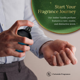 Bouteille de parfum LOrientale Fragrances Night De Paris sur fond neutre