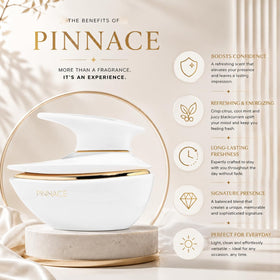 Bouteille de Pinnace Eau de Parfum Unisexe à côté d'accessoires de mode