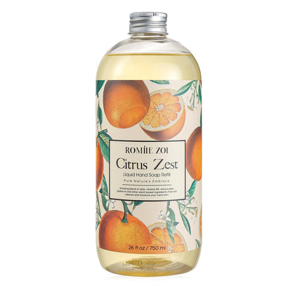Bouteille de recharge de savon liquide ROMIIE ZOI 750 ML au parfum citronné