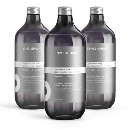 Bouteille de recharge de savon liquide simplehuman lavande 30 fl oz vue de face