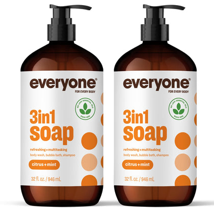 Bouteille de savon 3-en-1 Agrumes et Menthe 32oz, vue de face