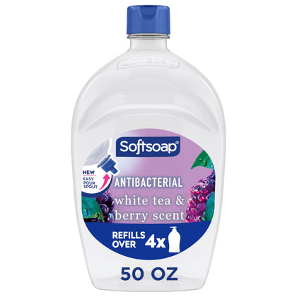 Bouteille de savon liquide antibactérien Softsoap 50 fl oz parfum Thé Blanc & Baies