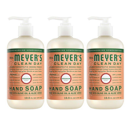 Bouteille de savon liquide pour les mains Mrs. MEYER'S parfum géranium 12,5 fl oz