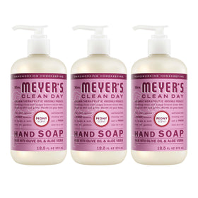 Bouteille de savon liquide pour les mains Mrs. MEYER'S parfum pivoine vue de face