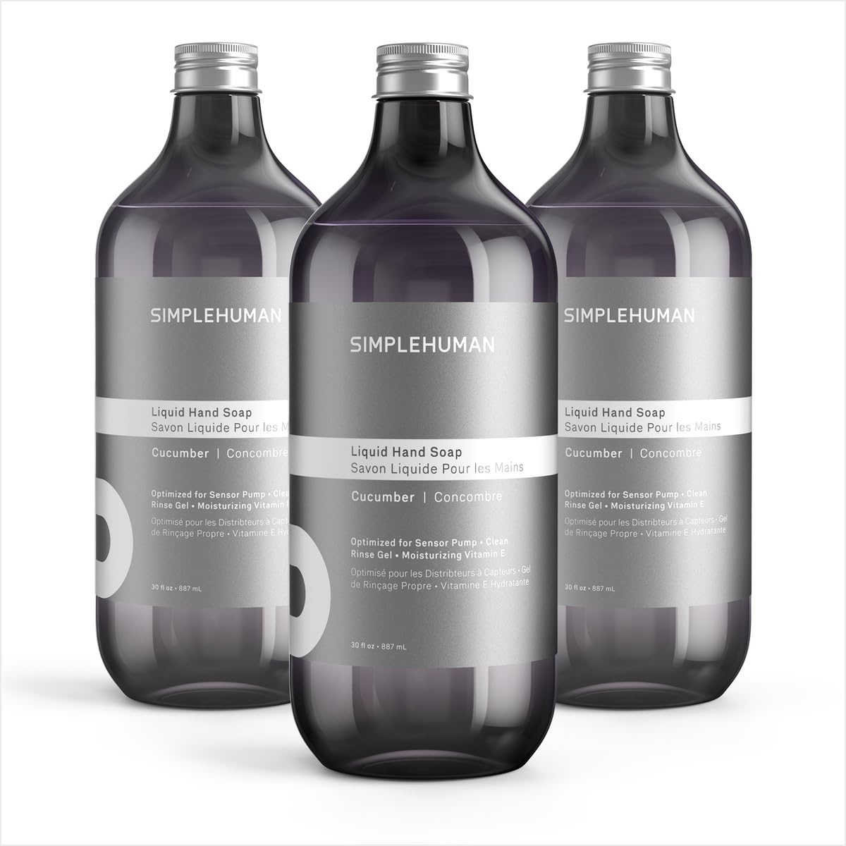 Bouteille de savon liquide simplehuman 30 fl oz, arôme de concombre