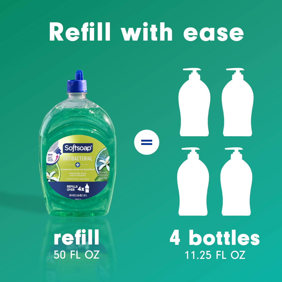 Bouteille de savon Softsoap au parfum agrumes en gros plan