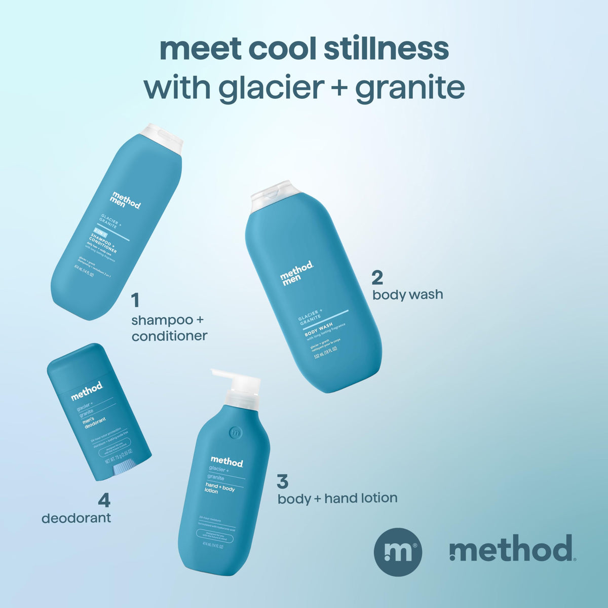 Bouteille de shampoing Method dans un environnement naturel