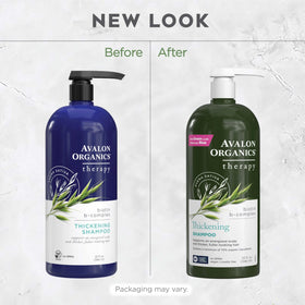 Bouteille de shampooing Avalon Organics sur fond blanc