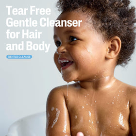 Bouteille de shampooing et gel douche bébé Cetaphil 13,5 oz vue de côté