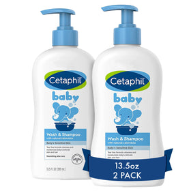Bouteille de shampooing et gel douche bébé Cetaphil 13,5 oz vue de face