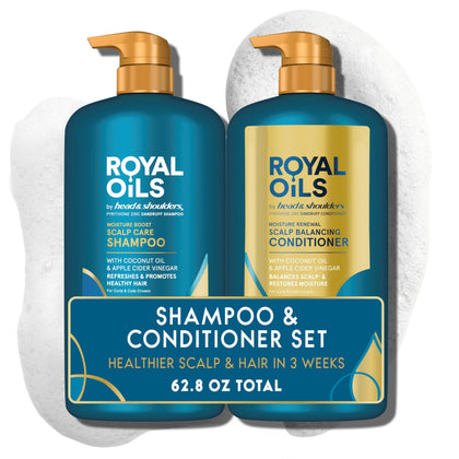 Bouteille de shampooing Head & Shoulders Royal Oils 31,4 fl oz vue de face